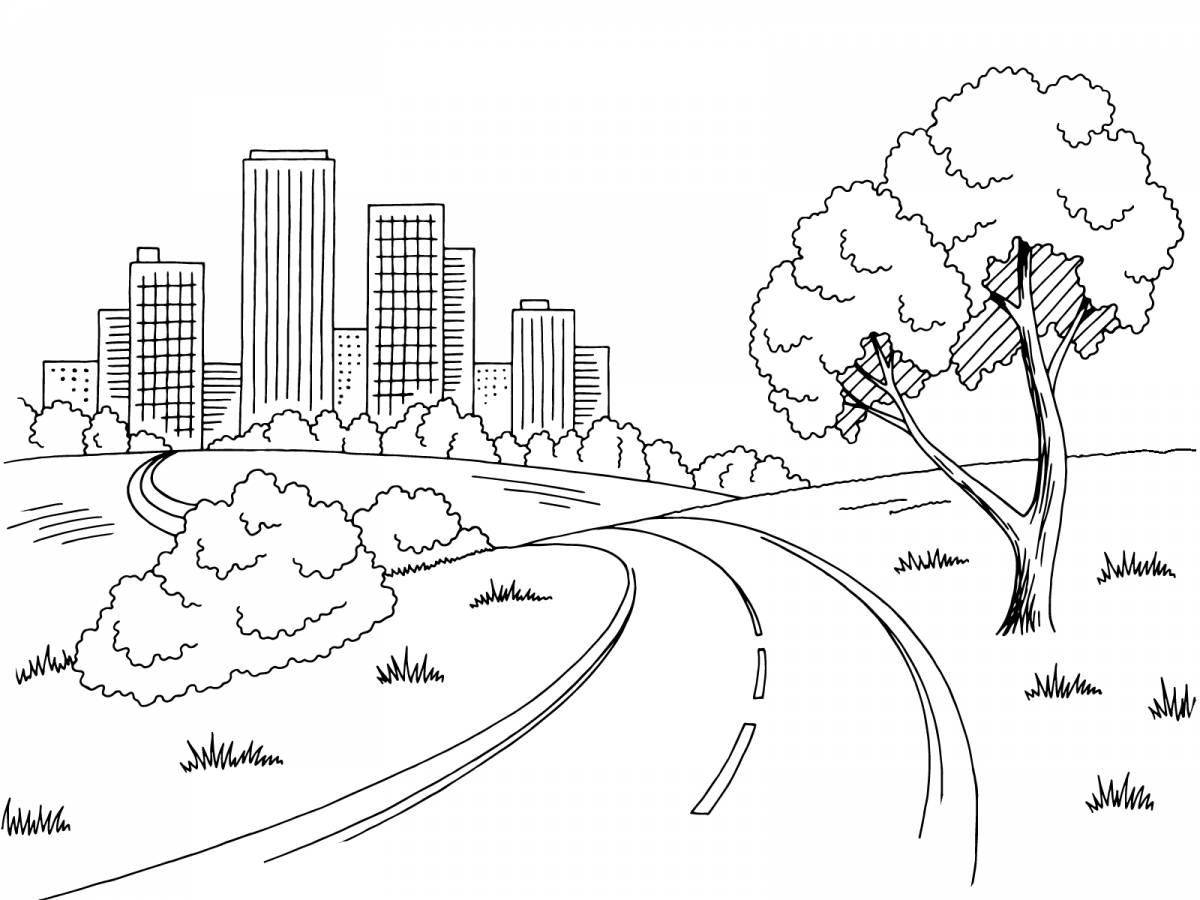 Glorious road coloring book for kids