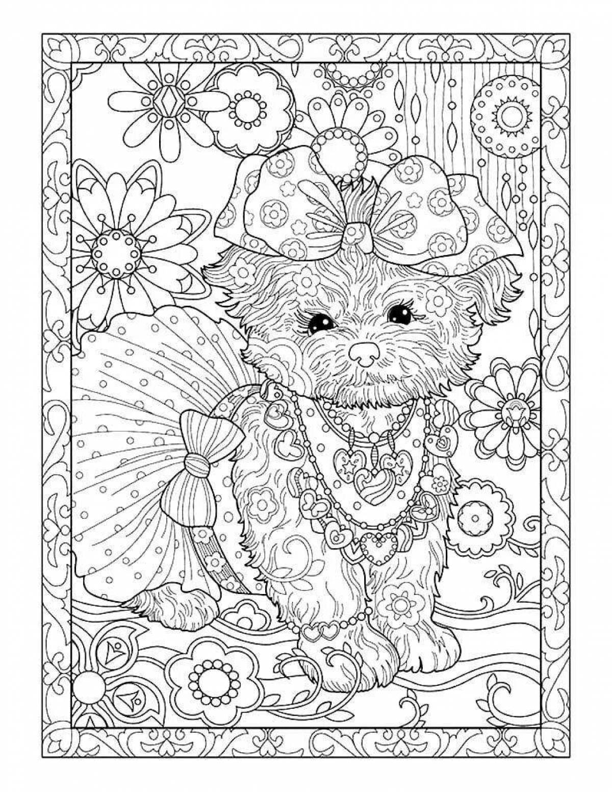Charming coloring book for girls 11 years old with animals