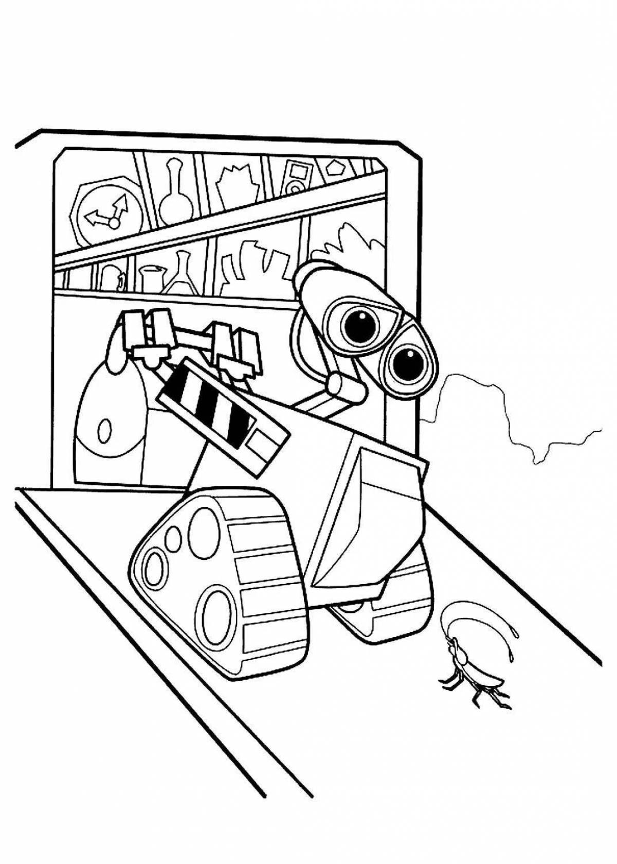 Colorful robot valley coloring page