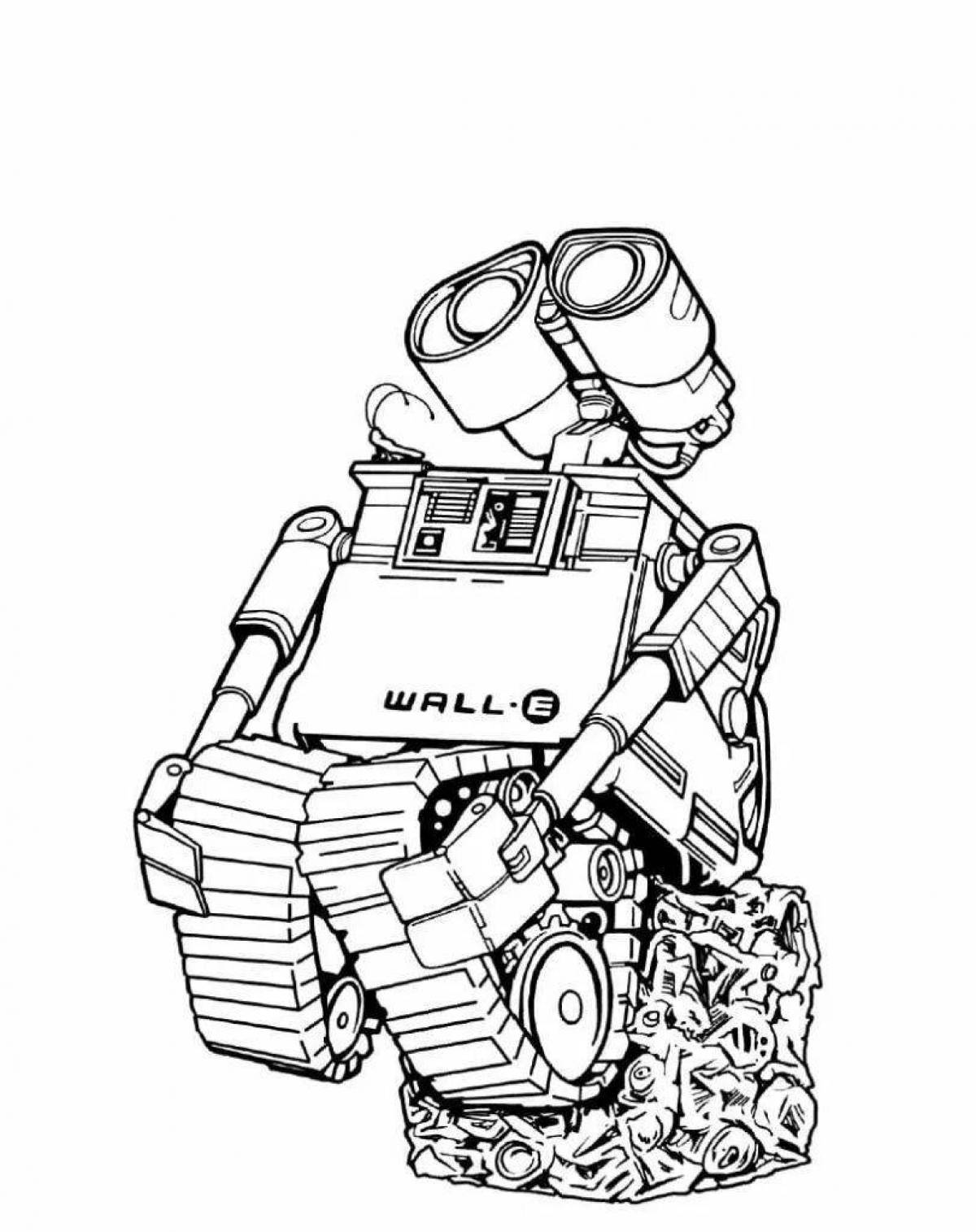 Vibrant robot valley coloring page