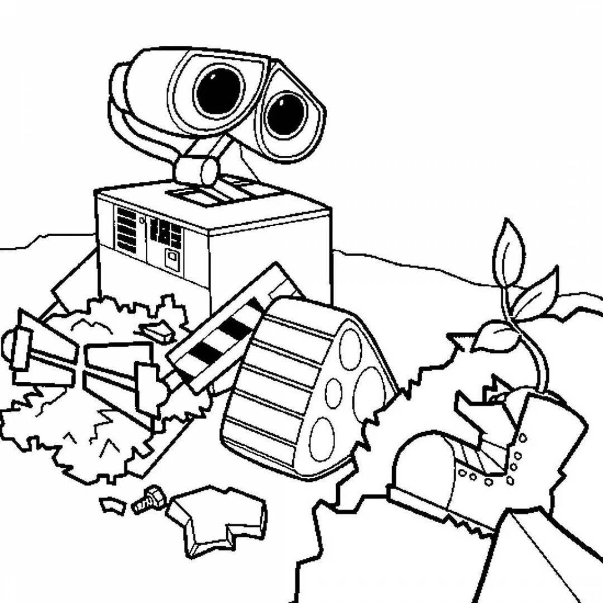Robot playful valley coloring page