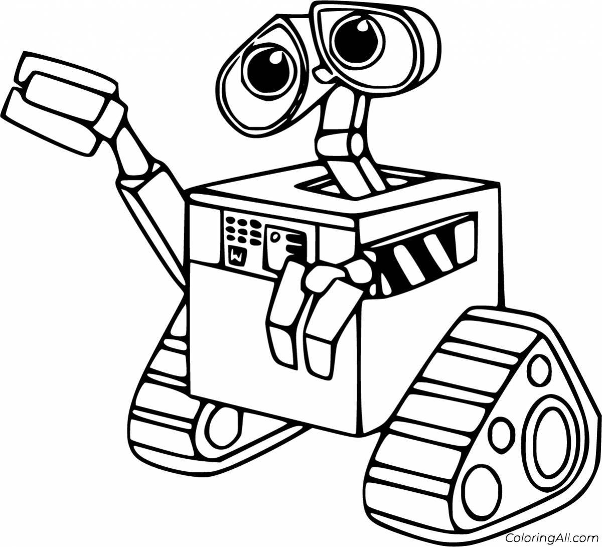 Coloring book charming robot valley