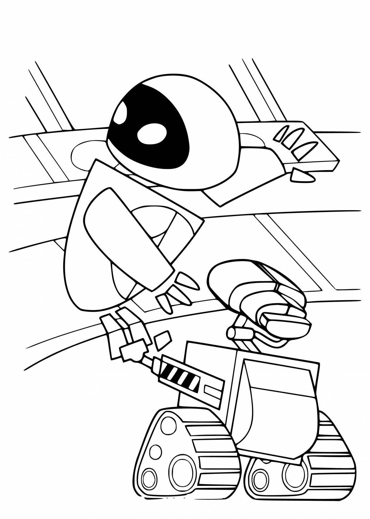 Gorgeous robot valley coloring page