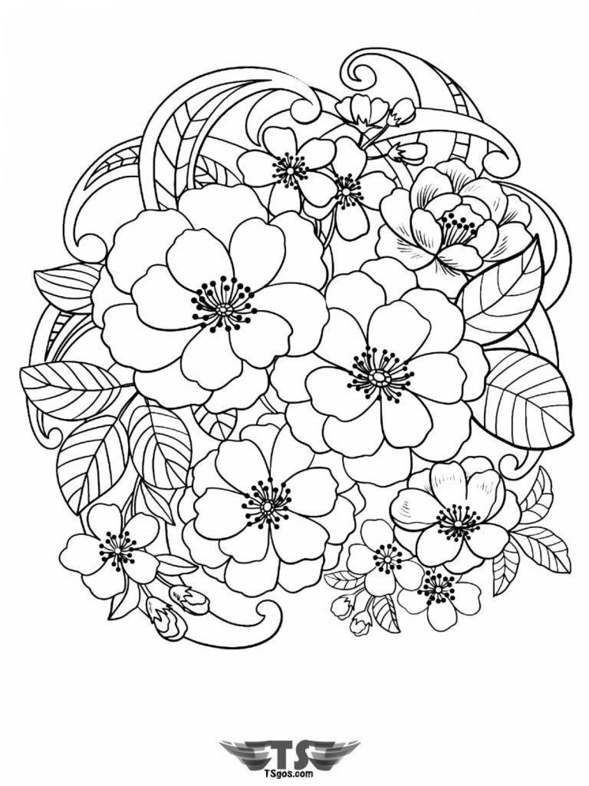 Colorful coloring beautiful flower