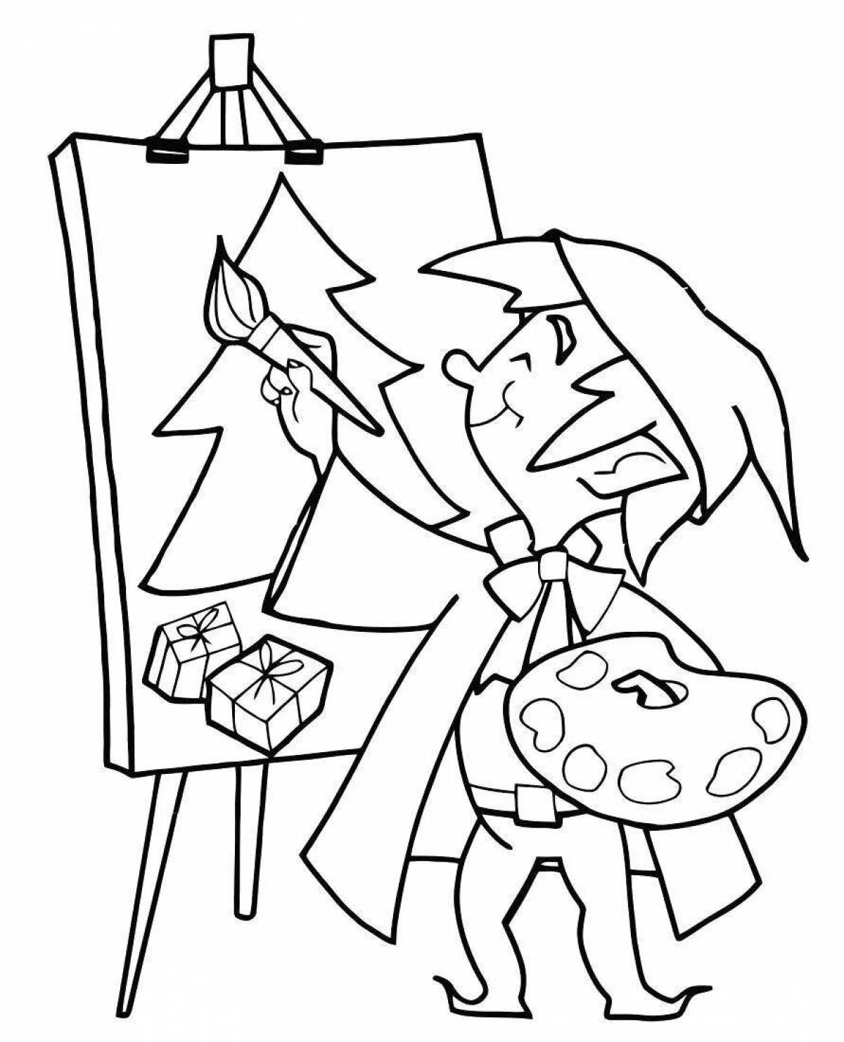 Fun coloring artist for kids