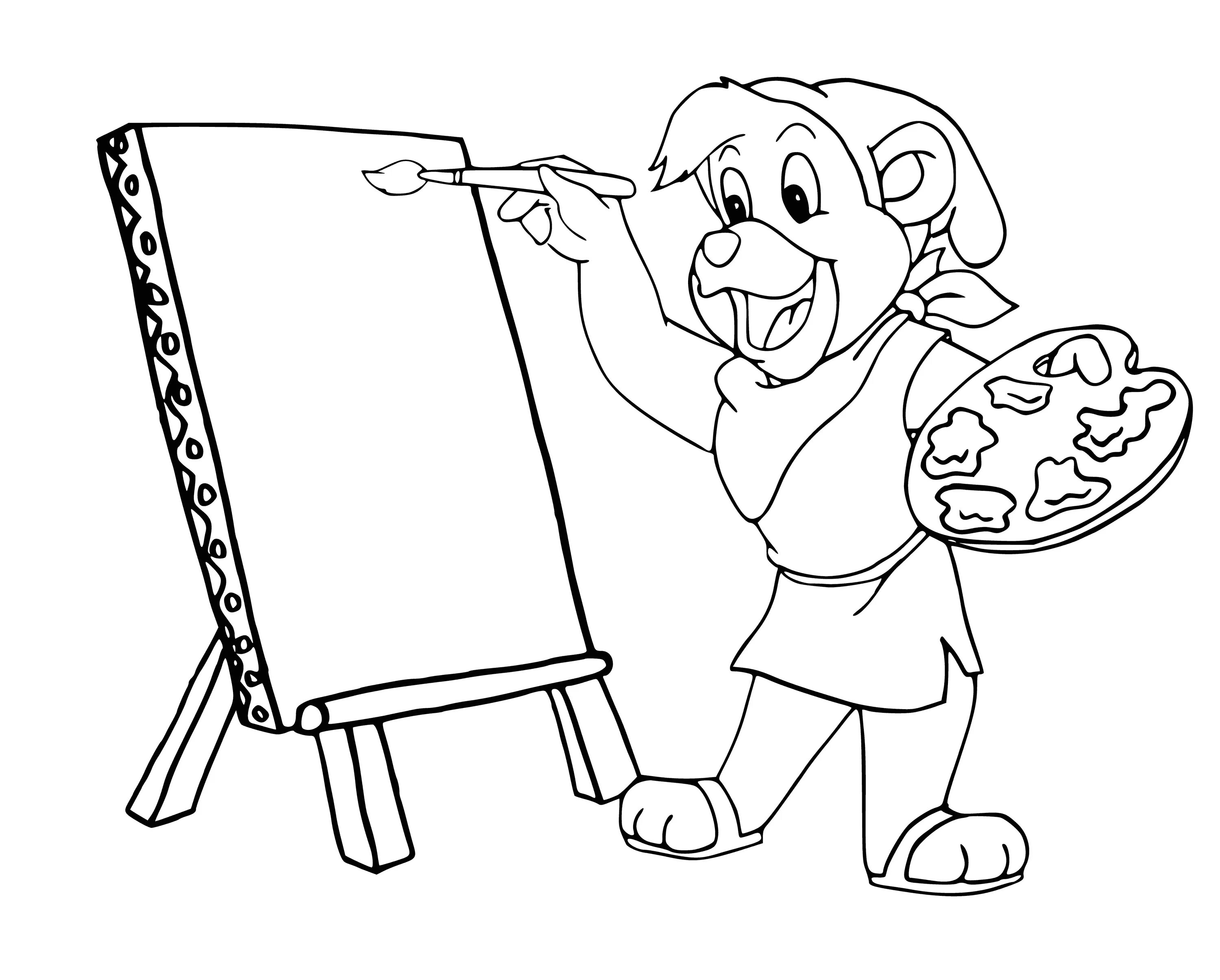 Colorful coloring artist for preschoolers