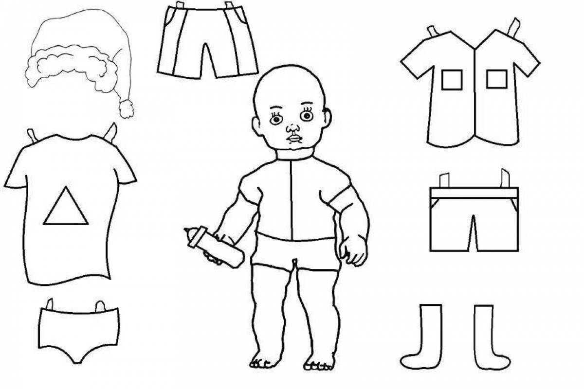 Colorful puppet boy coloring page