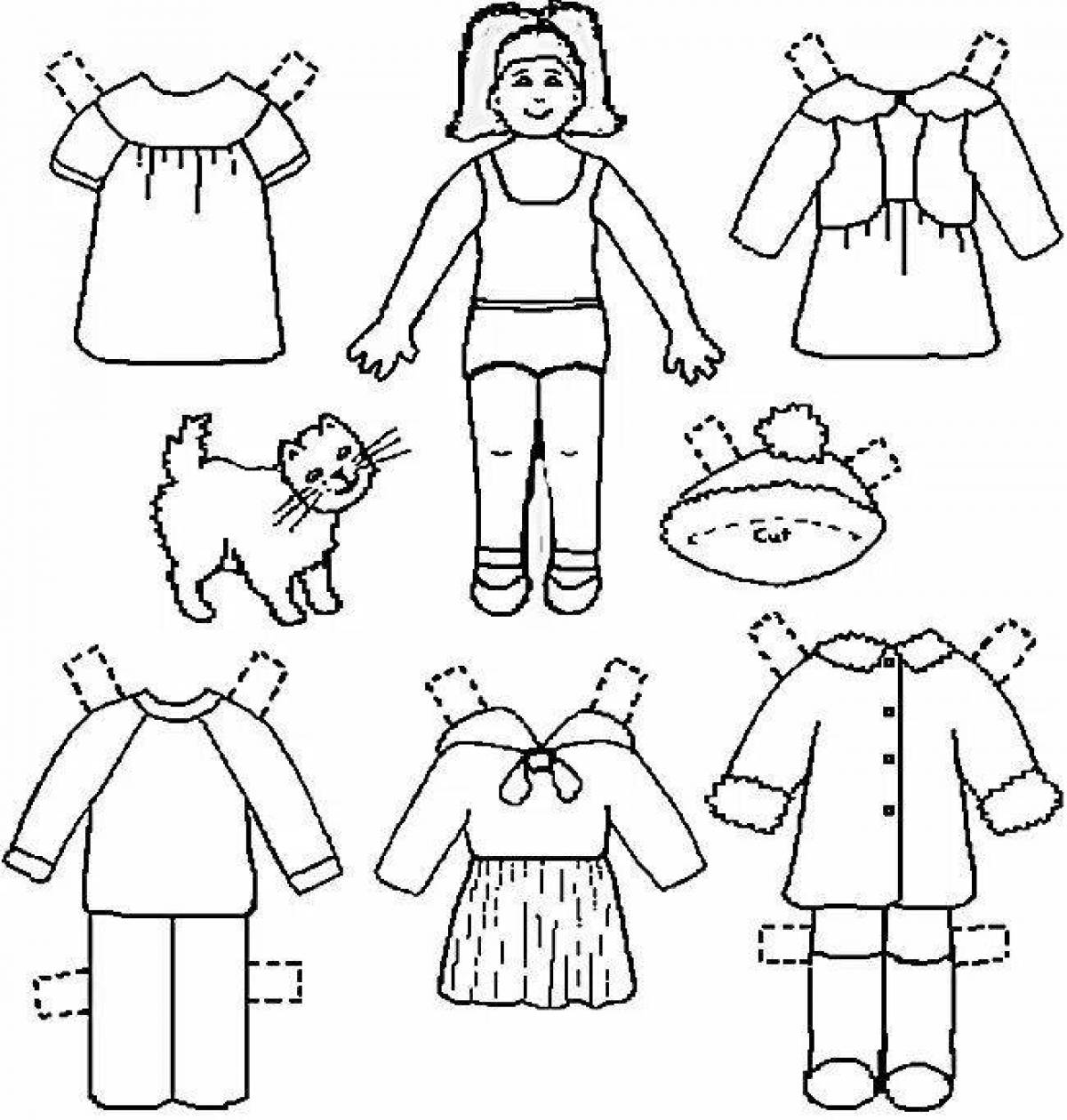 Coloring page funny puppet boy