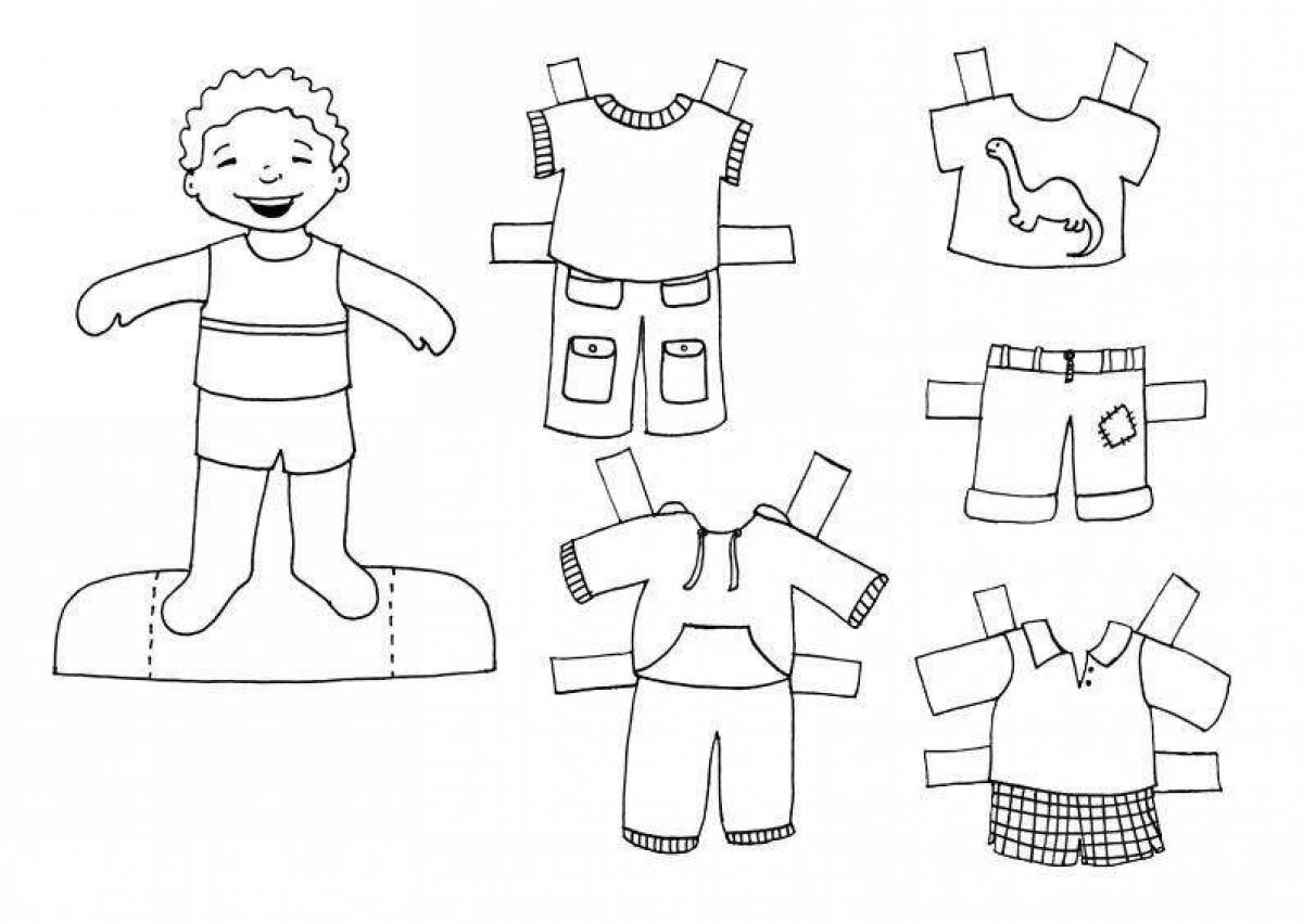 Animated boy doll coloring page