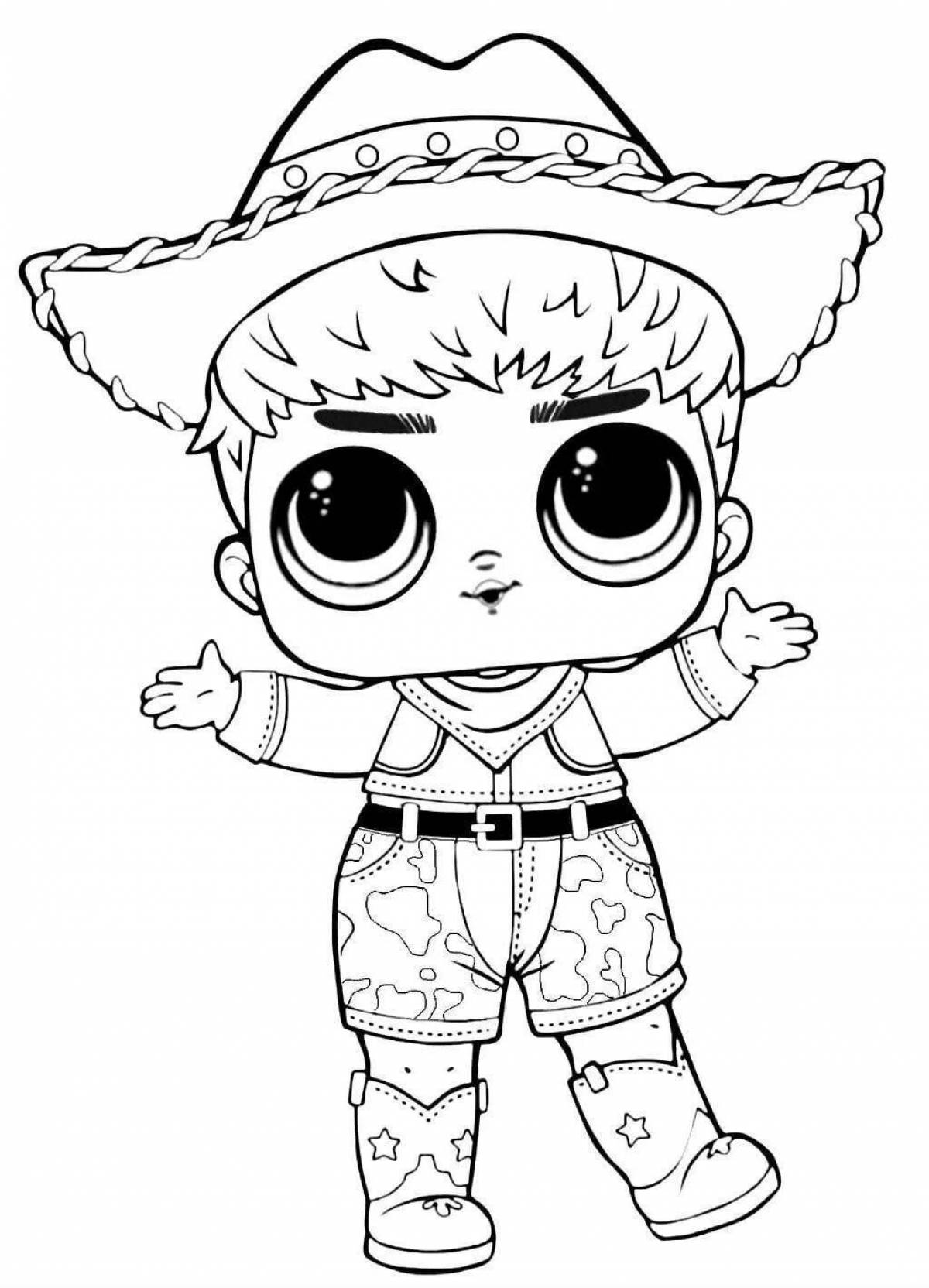 Coloring page adorable puppet boy