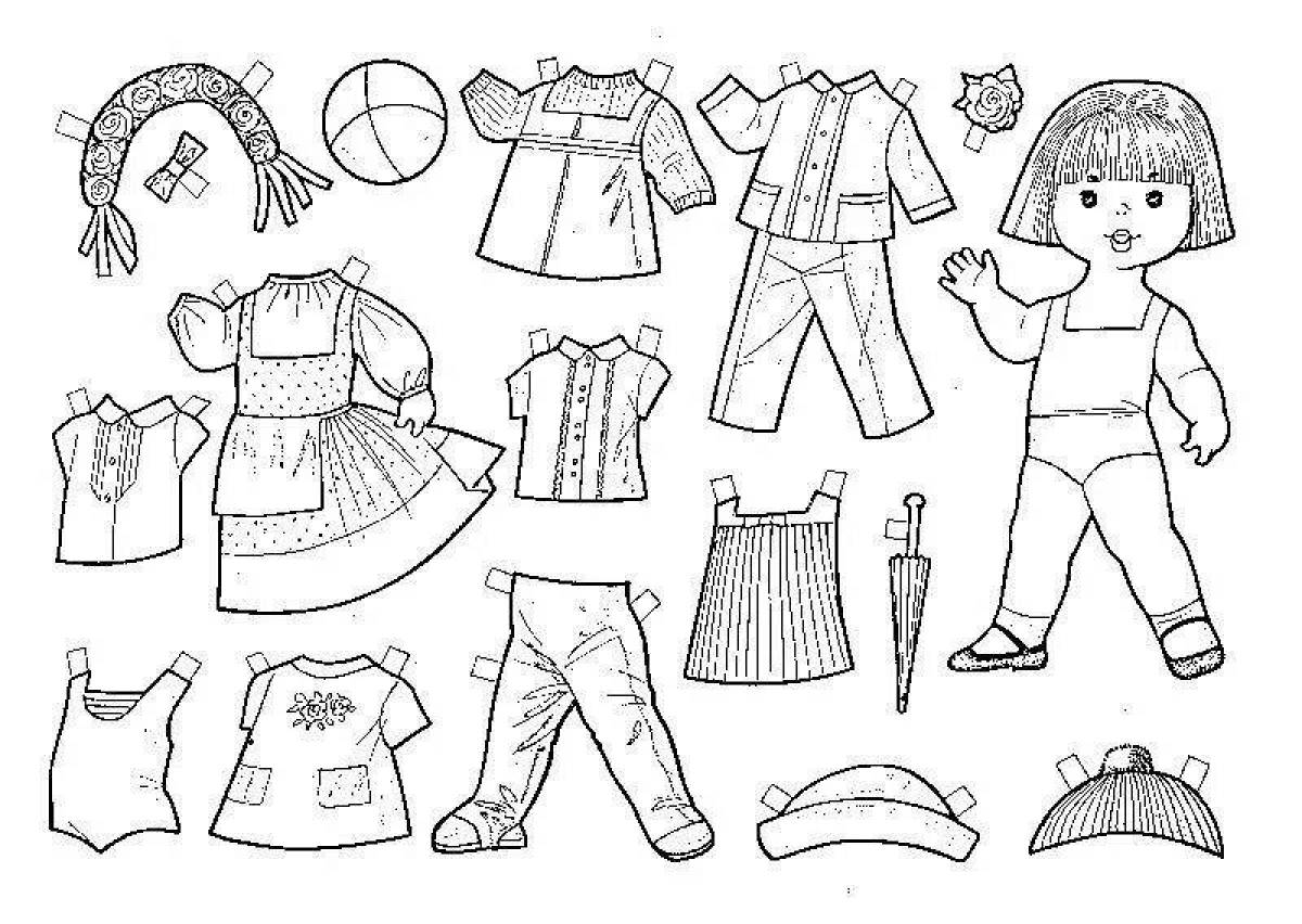 Adorable doll coloring book