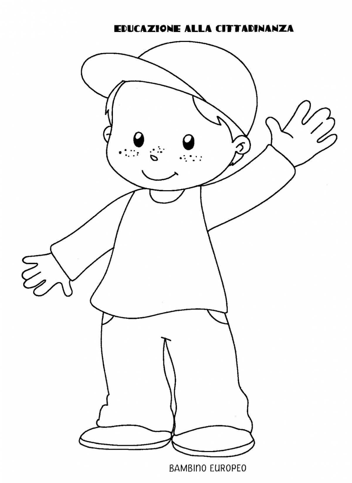 Coloring page merry puppet boy