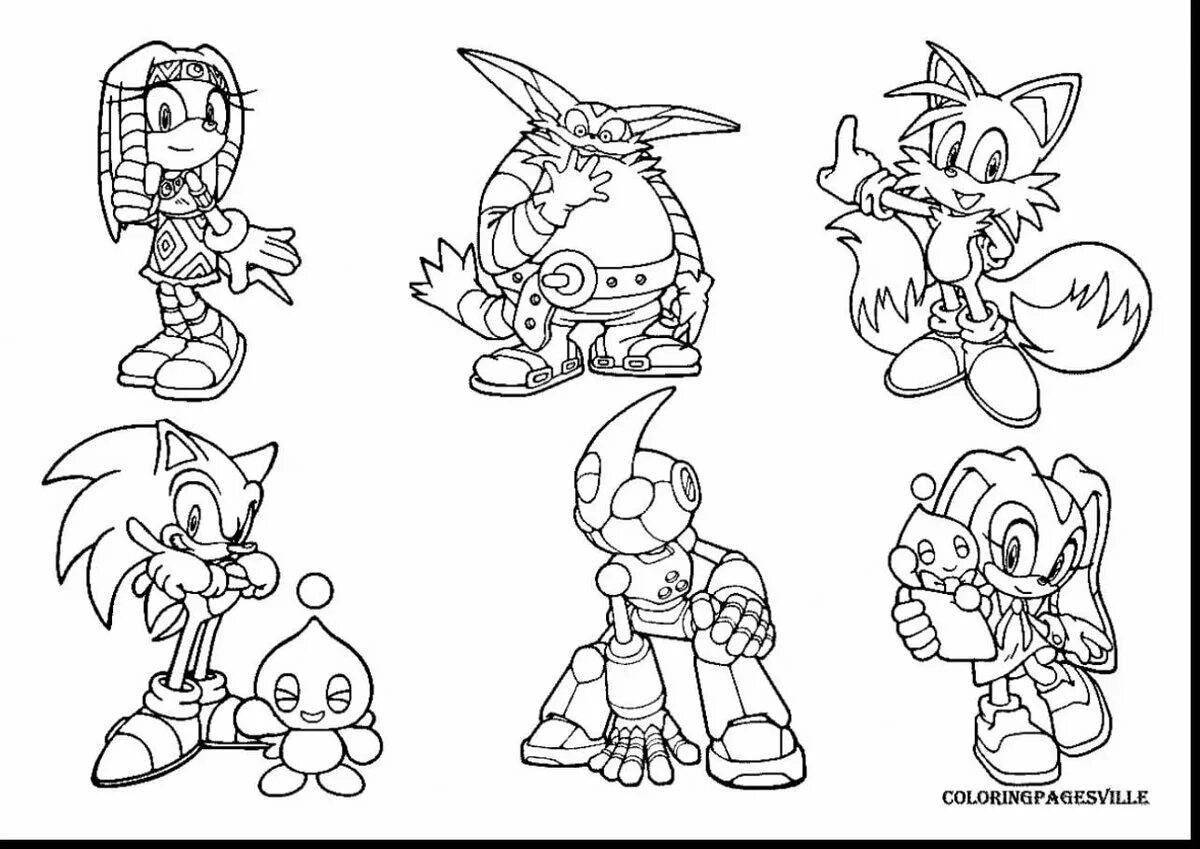 Charming sonic team coloring book