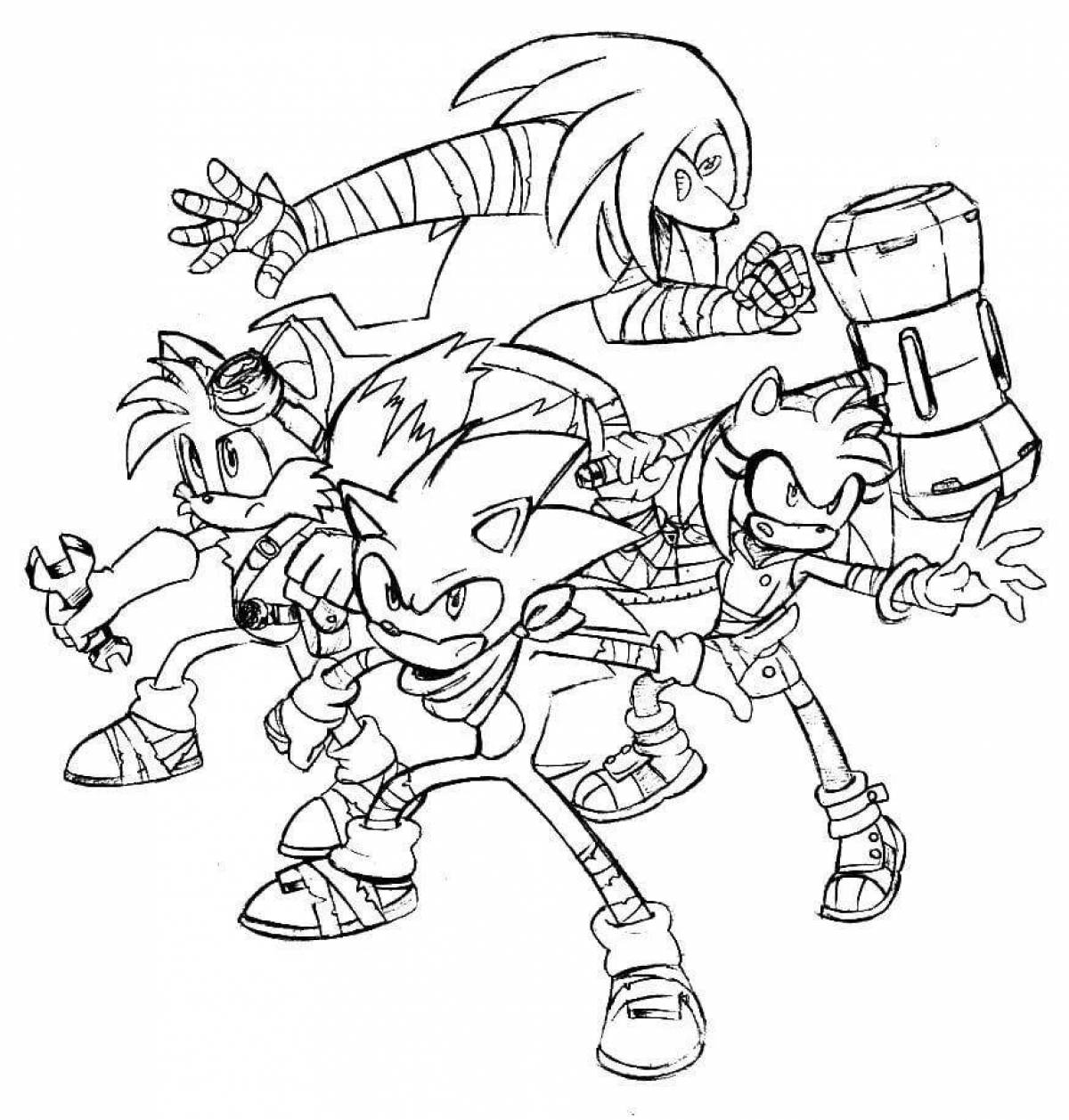 Ecstatic coloring page sonic team