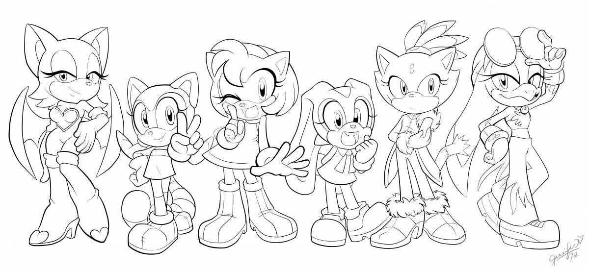 Exciting sonic team coloring book