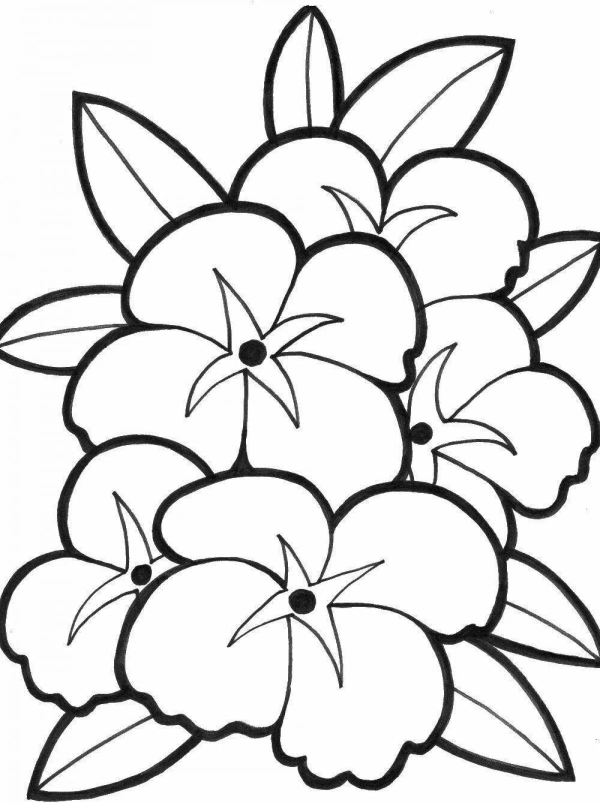 Dazzling coloring flowers drawing