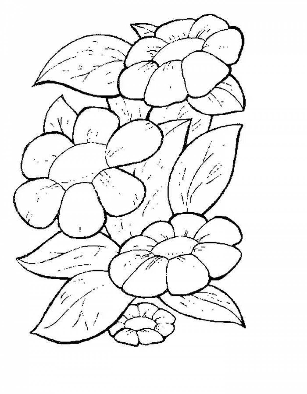 Coloring flowers drawing