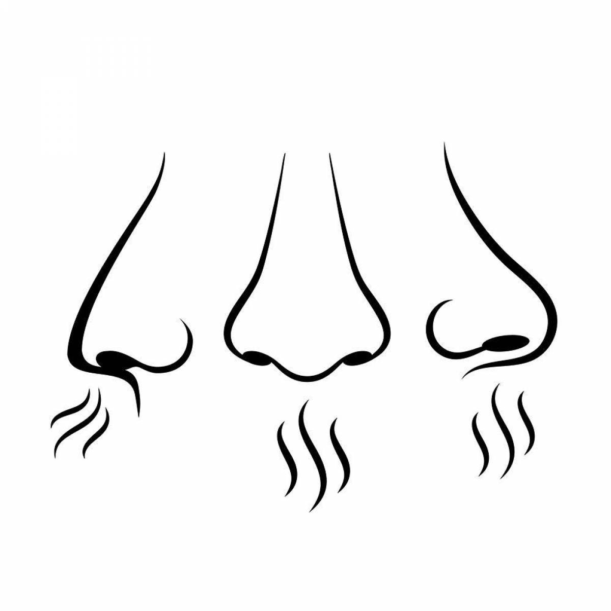 Fabulous nose coloring page for kids