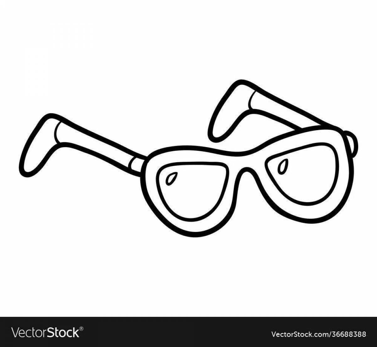 Photo Colored glasses coloring book for kids