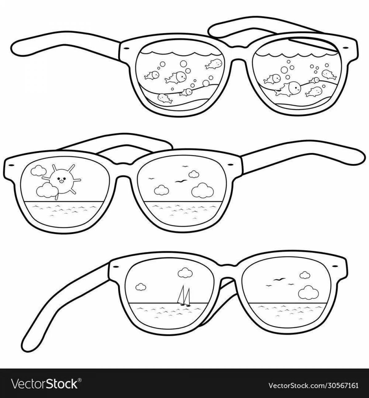 Junior Glowing Glasses Coloring Page