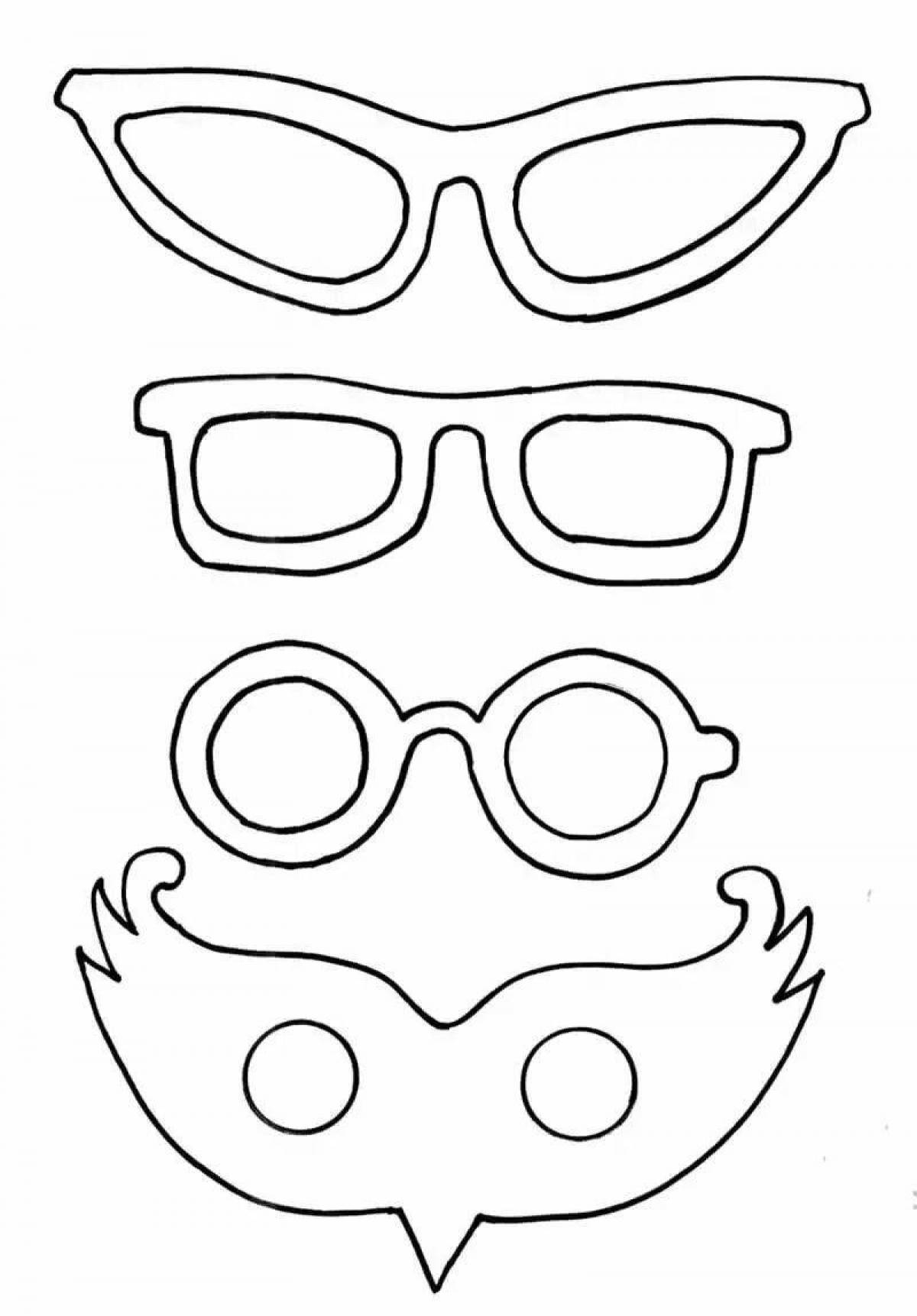 Gorgeous glasses coloring page for teenagers