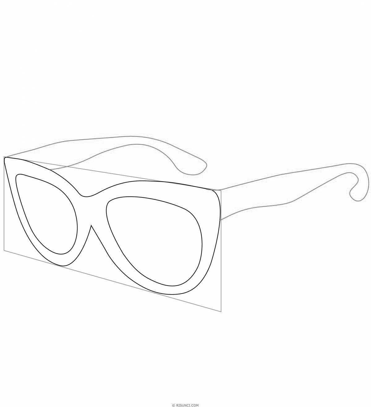 Раскраска «ослепительные очки» для школьников