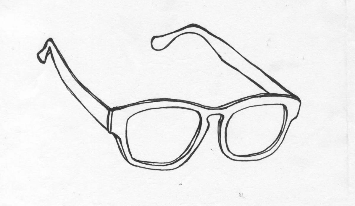 Cute glasses coloring book for kids
