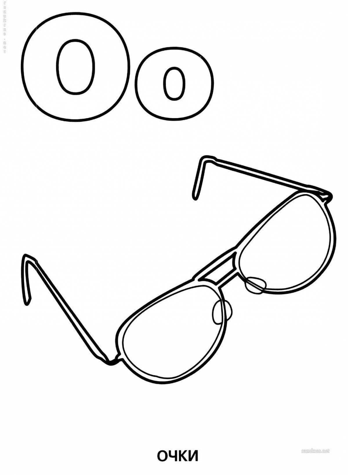 Photo Coloring book adorable glasses for kids