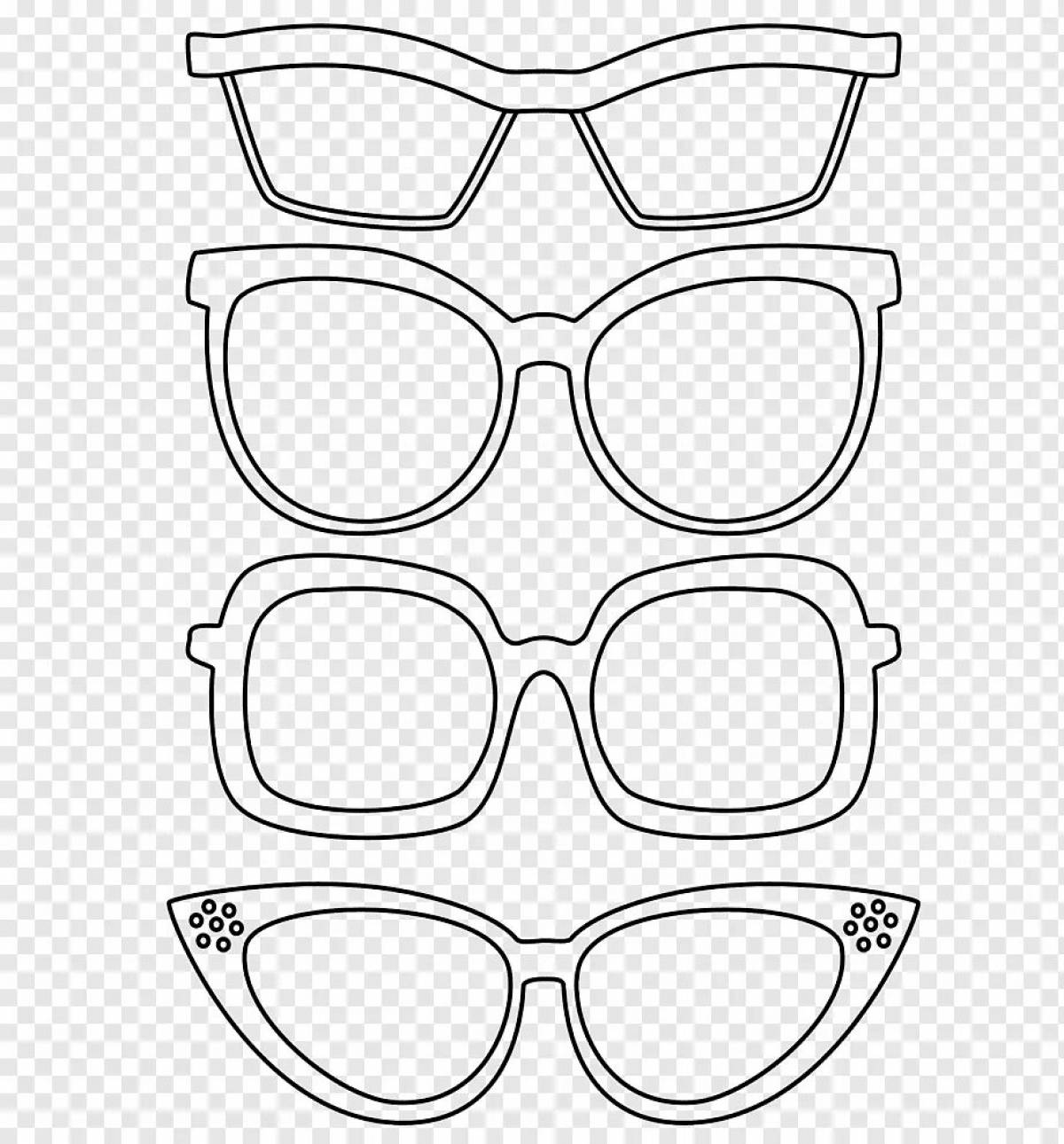 Photo Adorable glasses coloring book for babies