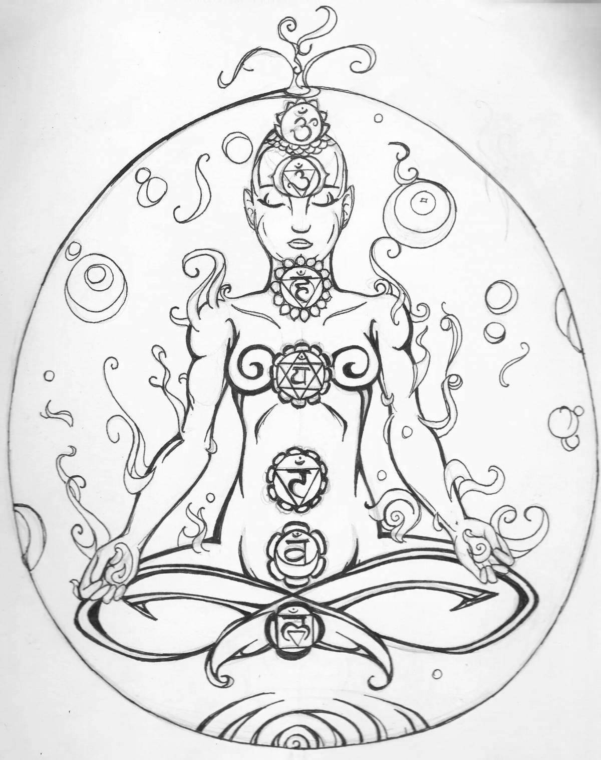 Intricate chakra coloring pages