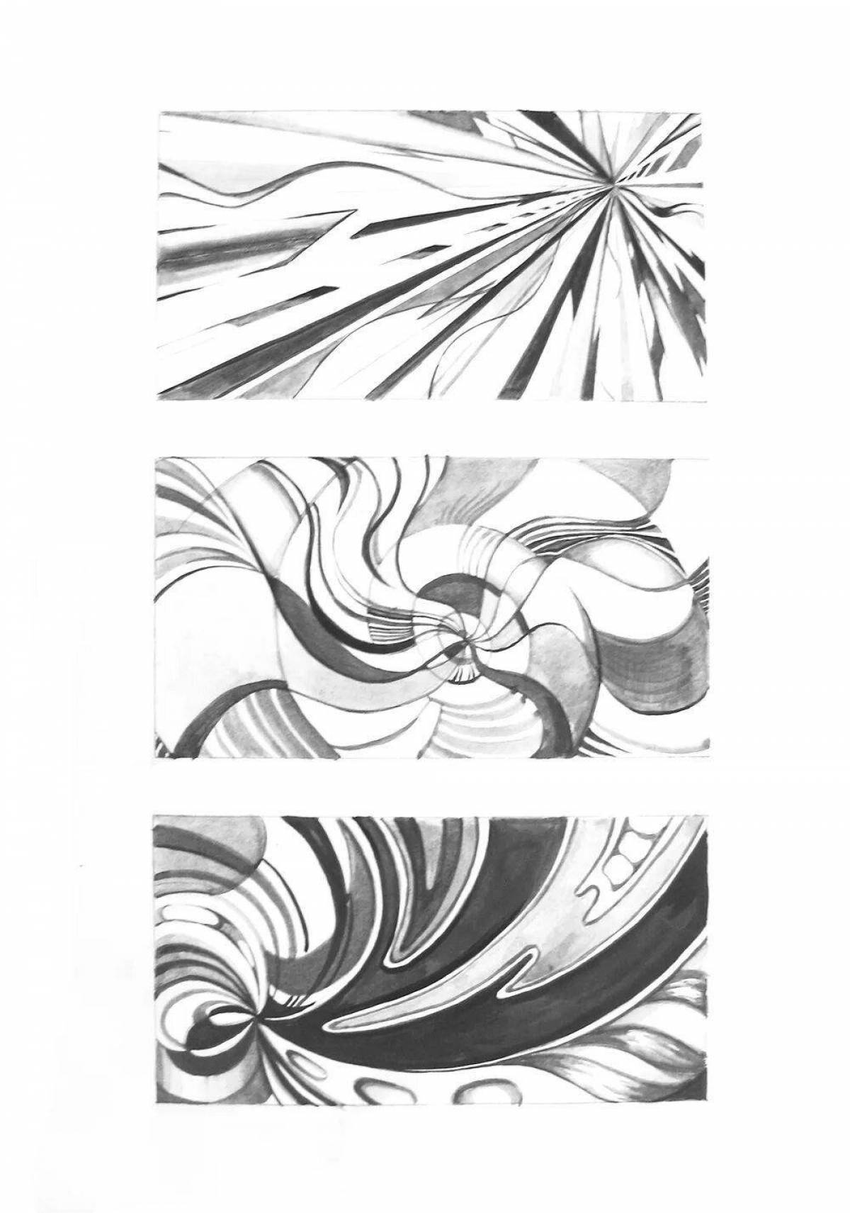 Раскраска игривая спиральная импровизация