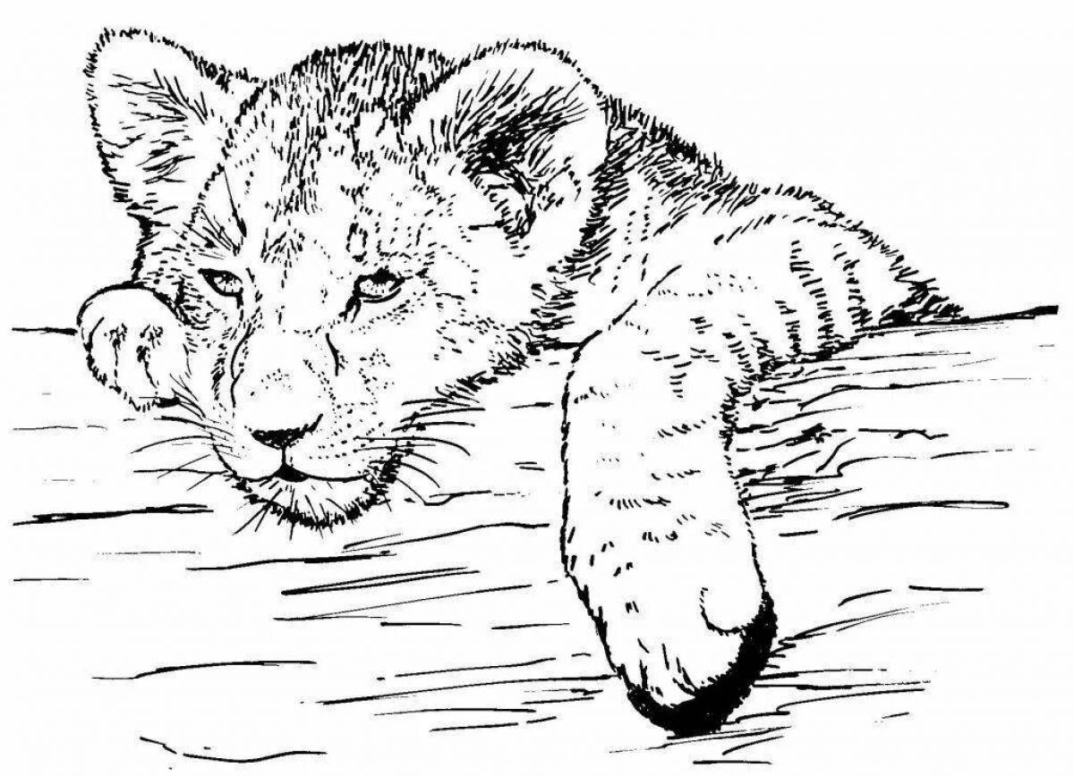 Radiant coloring page animals realistic