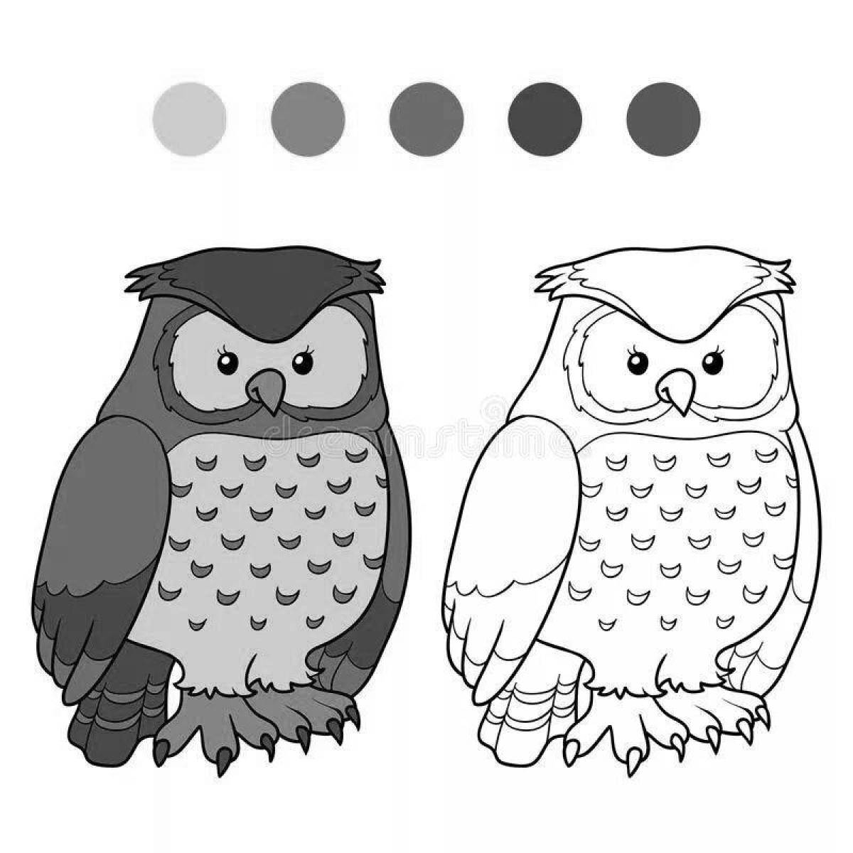 Adorable coloring owl coloring page