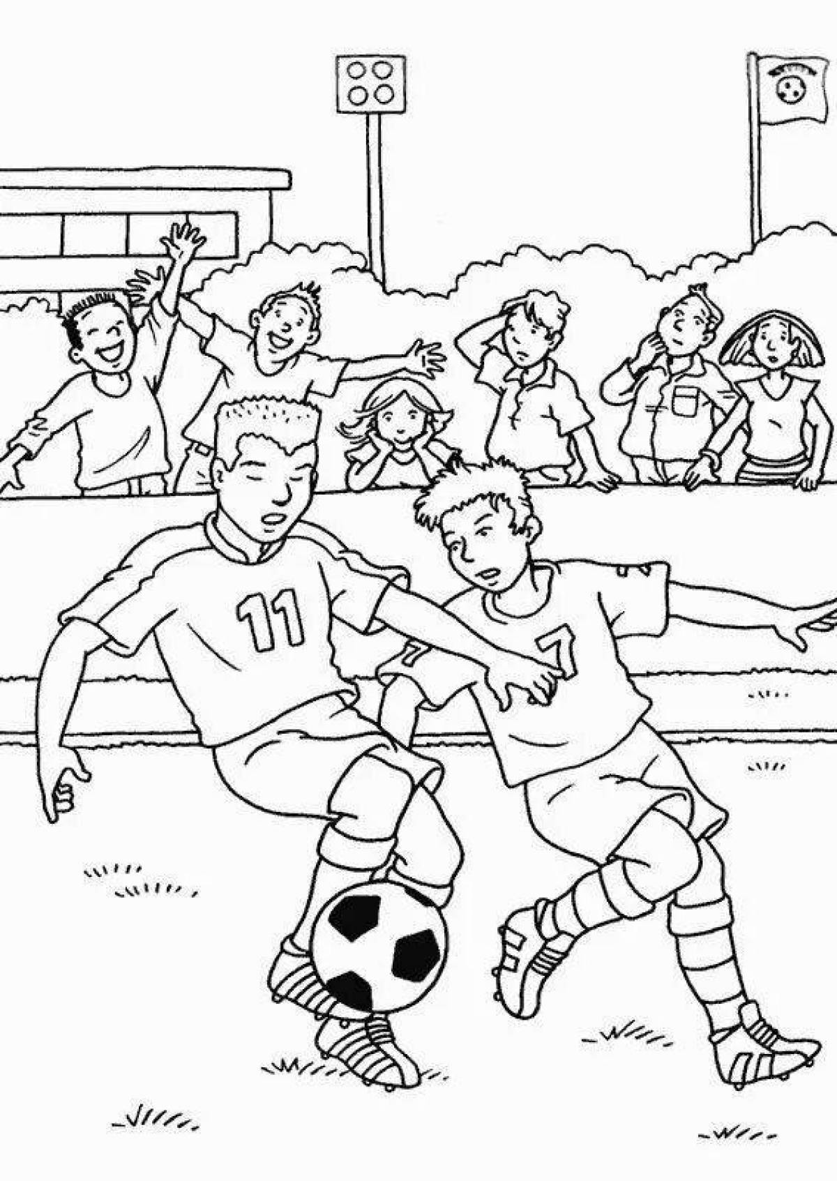 Coloring page joyful football for boys