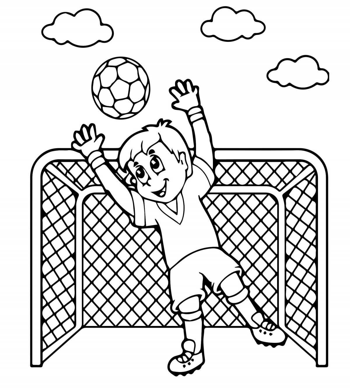 Animated boys football coloring page