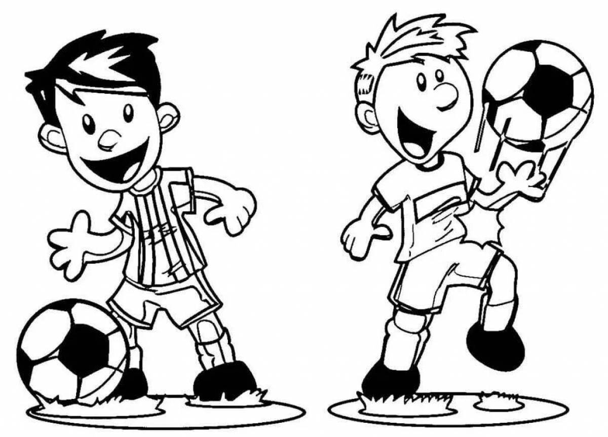 Coloring page energetic football for boys