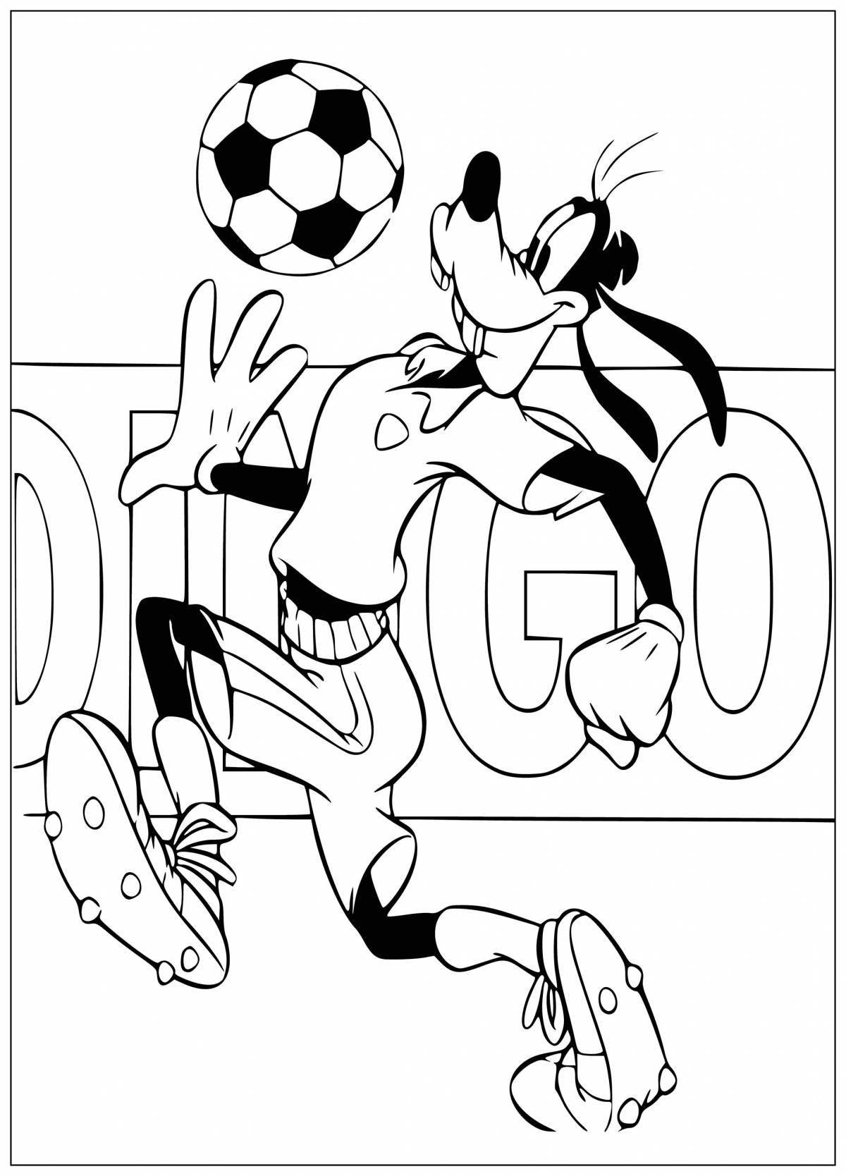 Coloring book funny football for boys