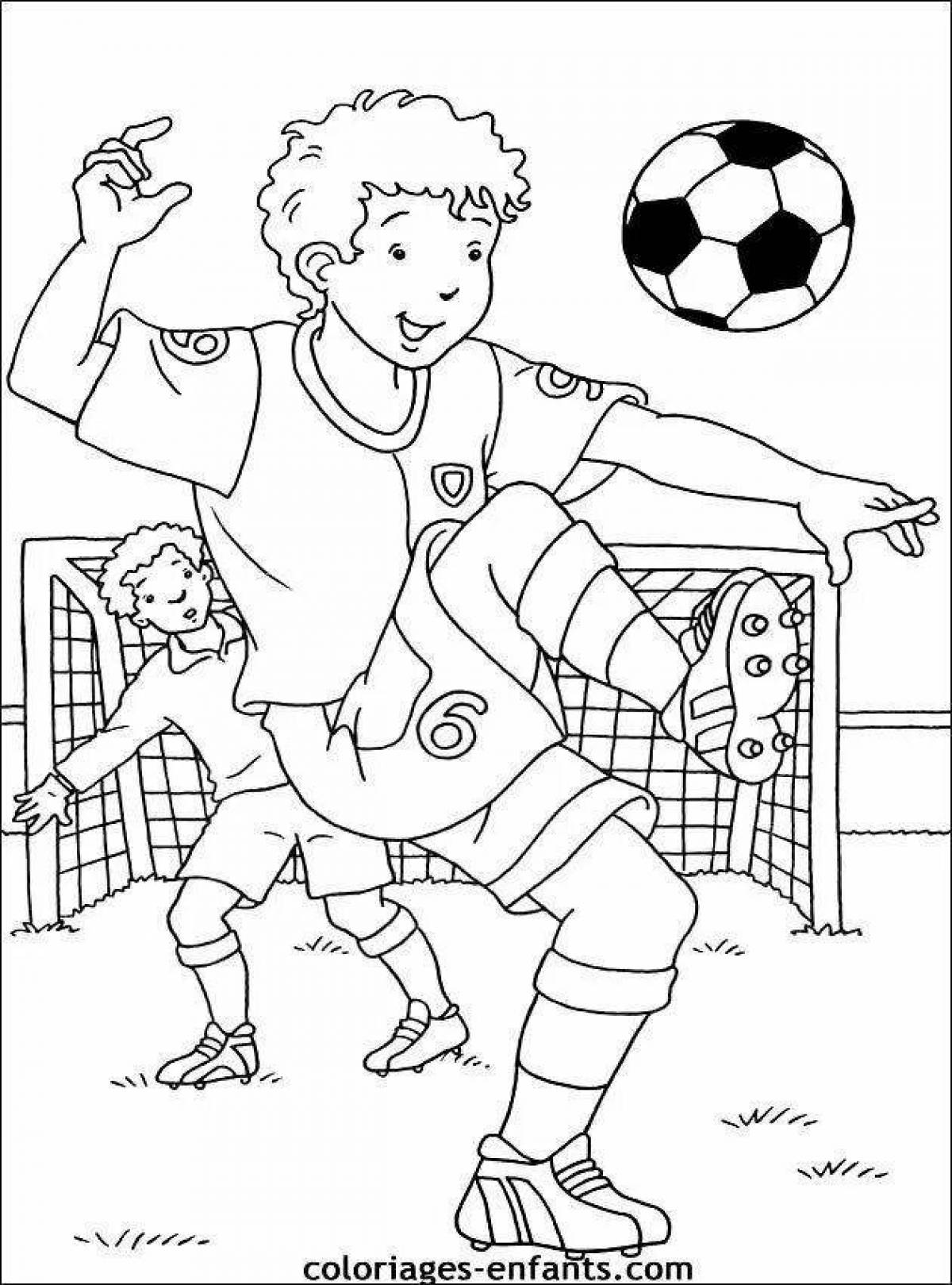 Intriguing football coloring book for boys