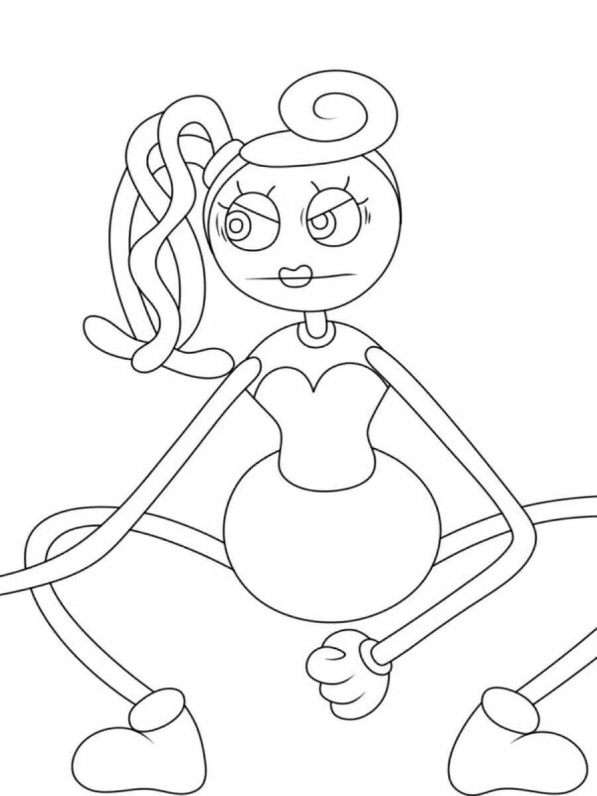 Colorful mami leggy coloring page