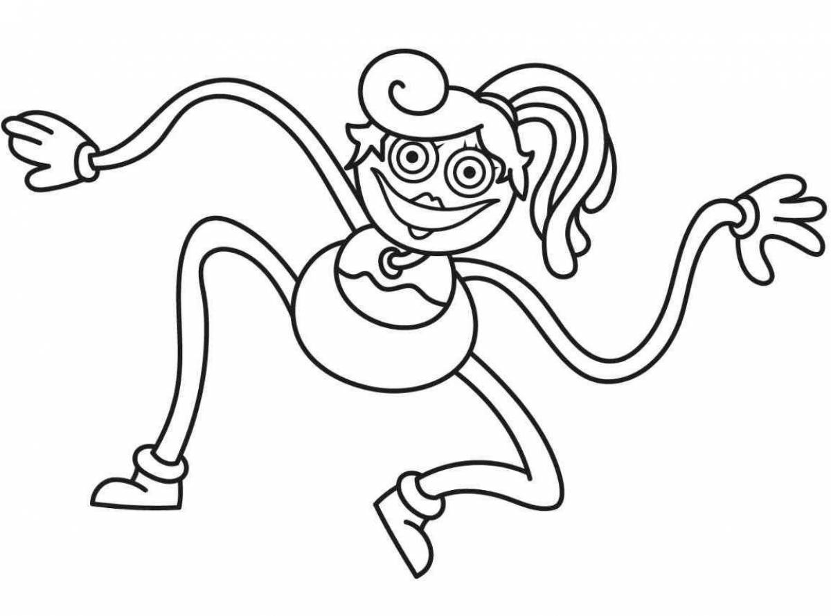 Coloring page mysterious long-legged mami