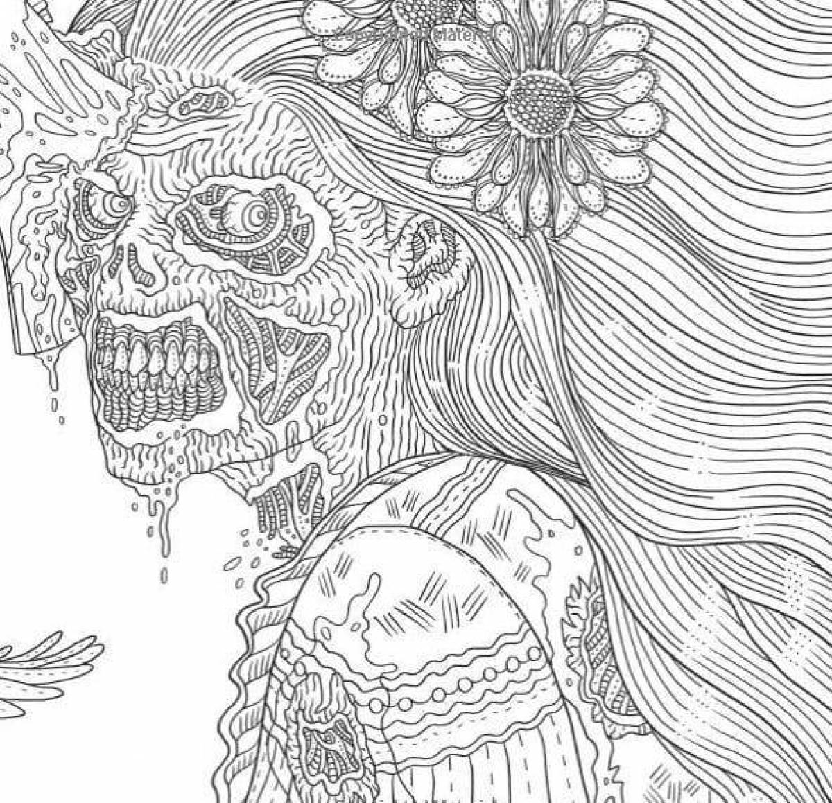 Coloring page scary but beautiful: scary
