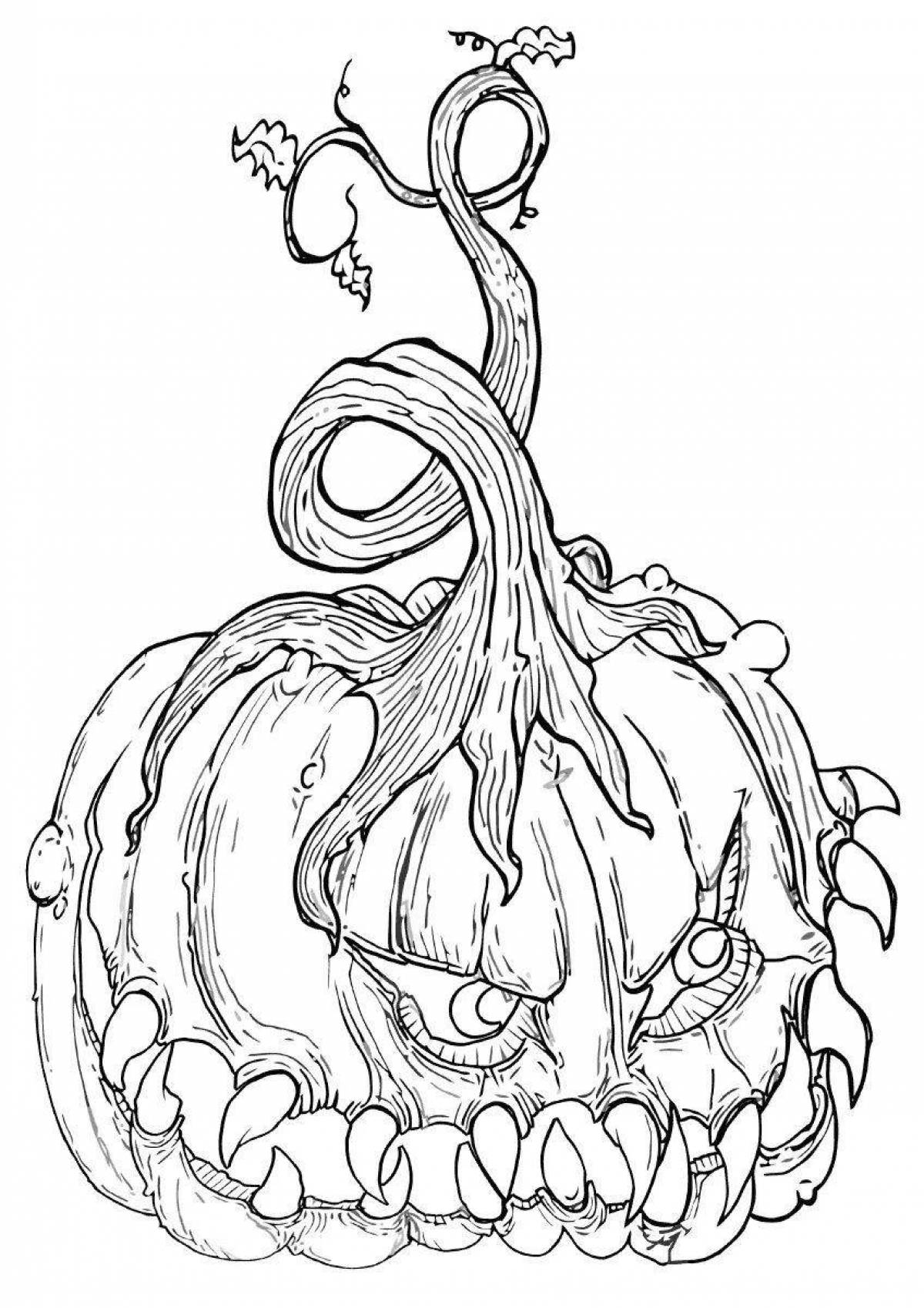 Coloring page scary but beautiful: chilling blood