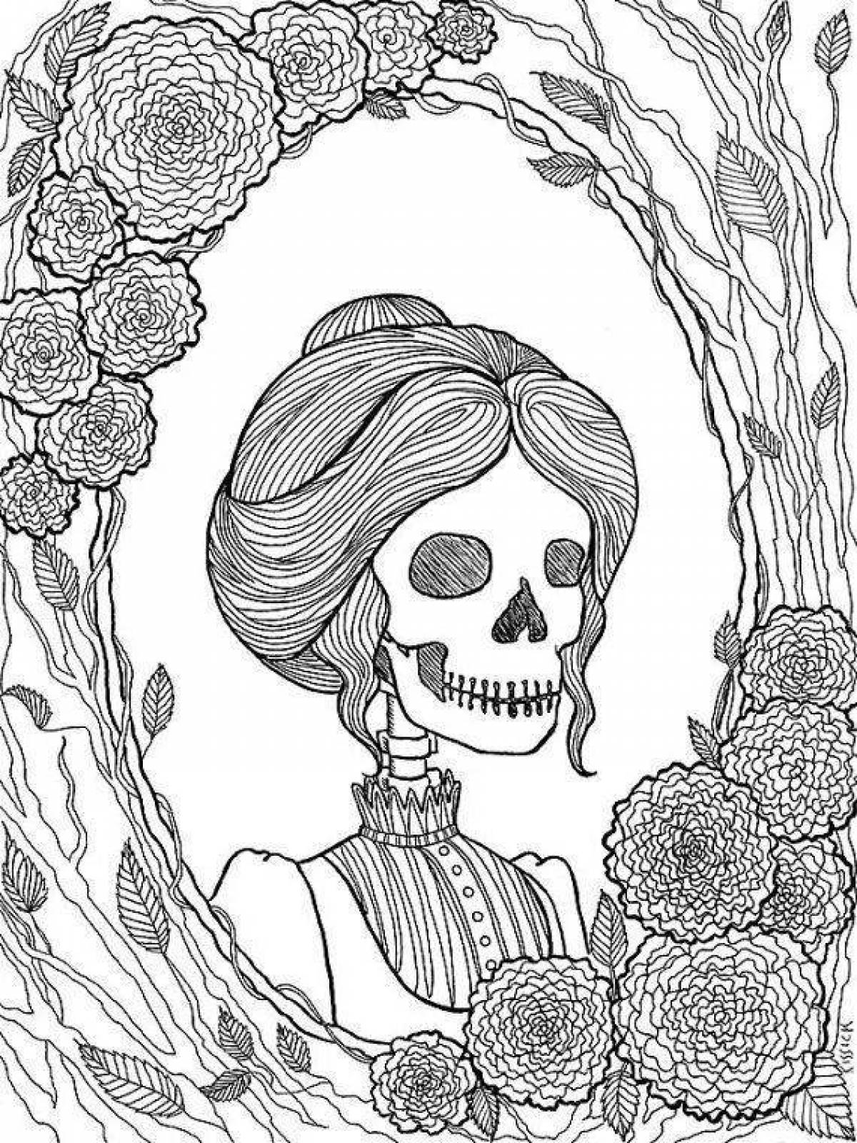 Scary But Beautiful Coloring Page: Horrible