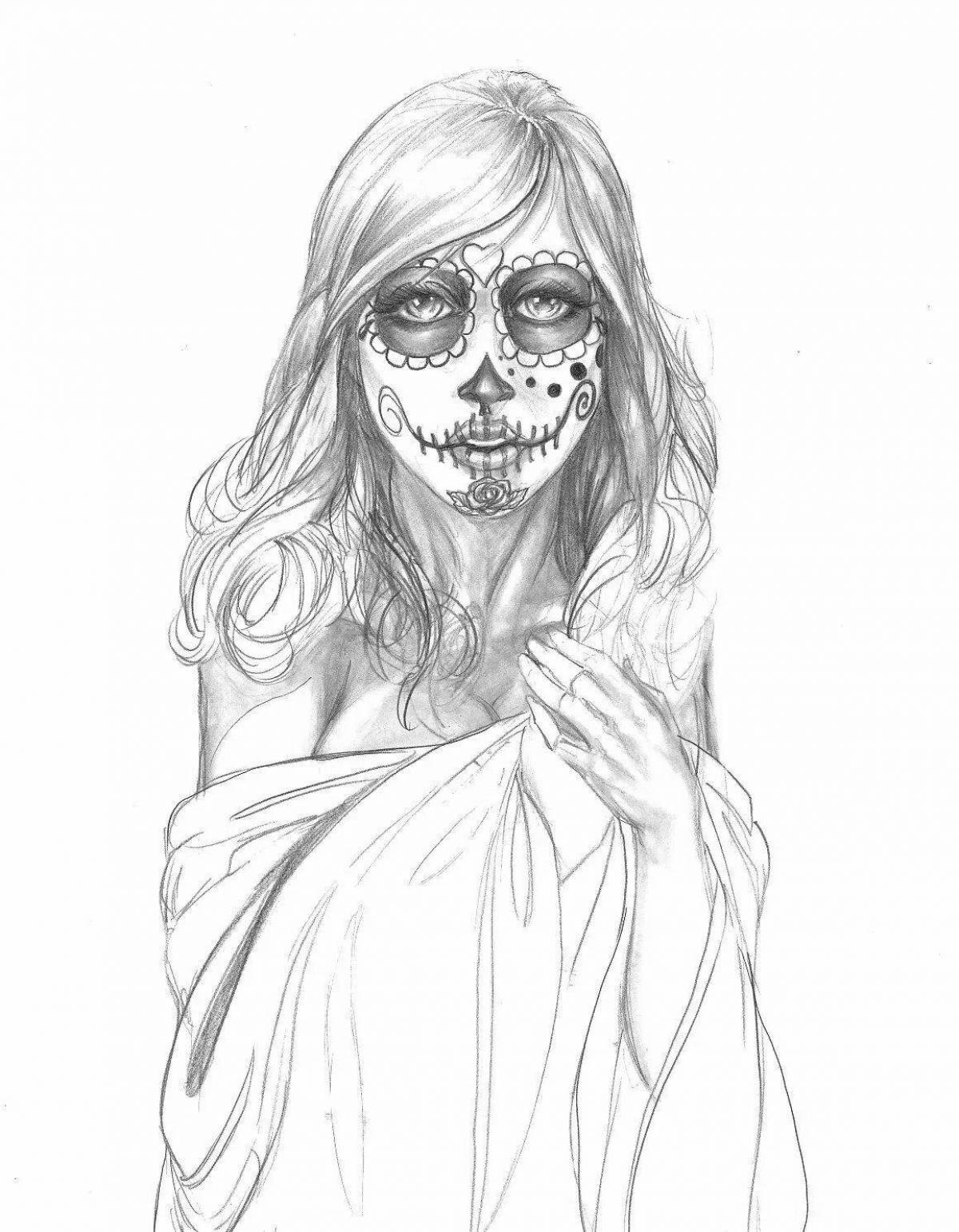 Coloring page scary but beautiful: shocking