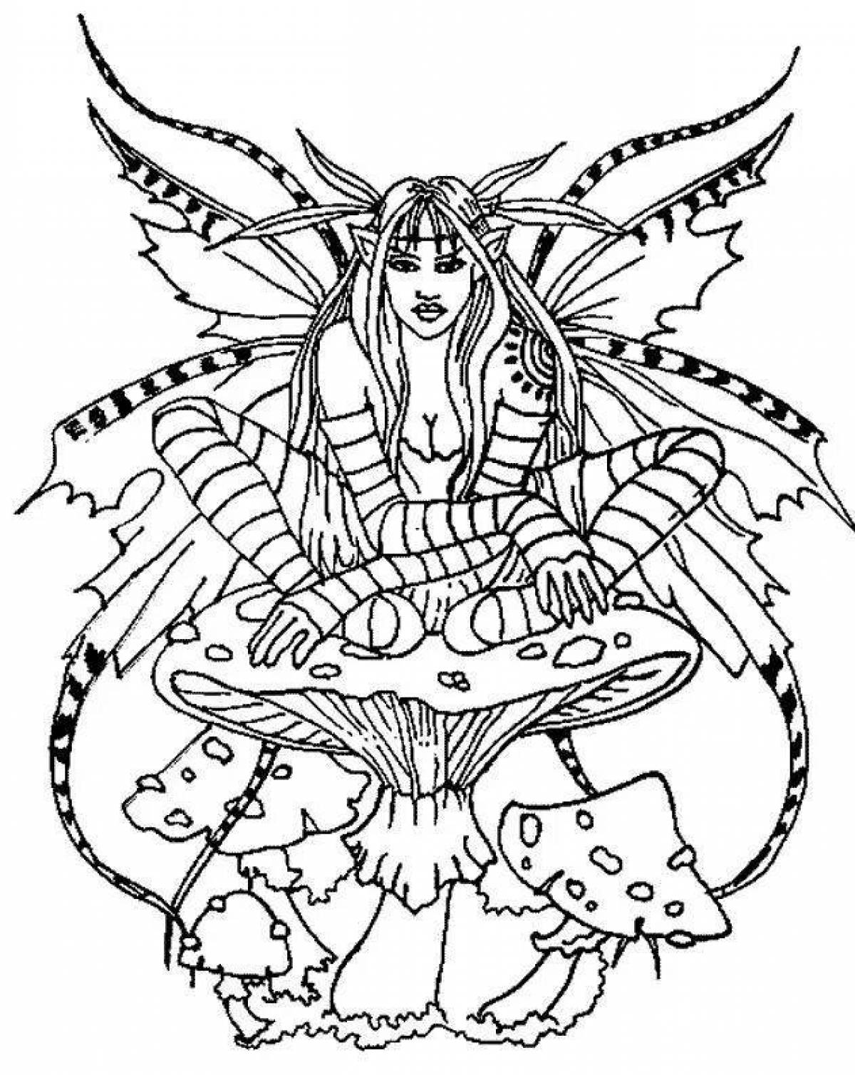 Coloring page scary but beautiful: terribly beautiful
