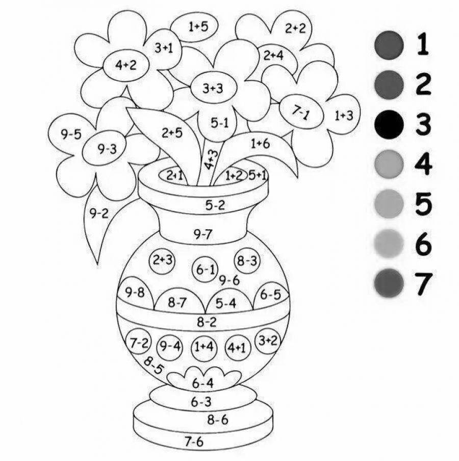 Математические раскраски 5 класс