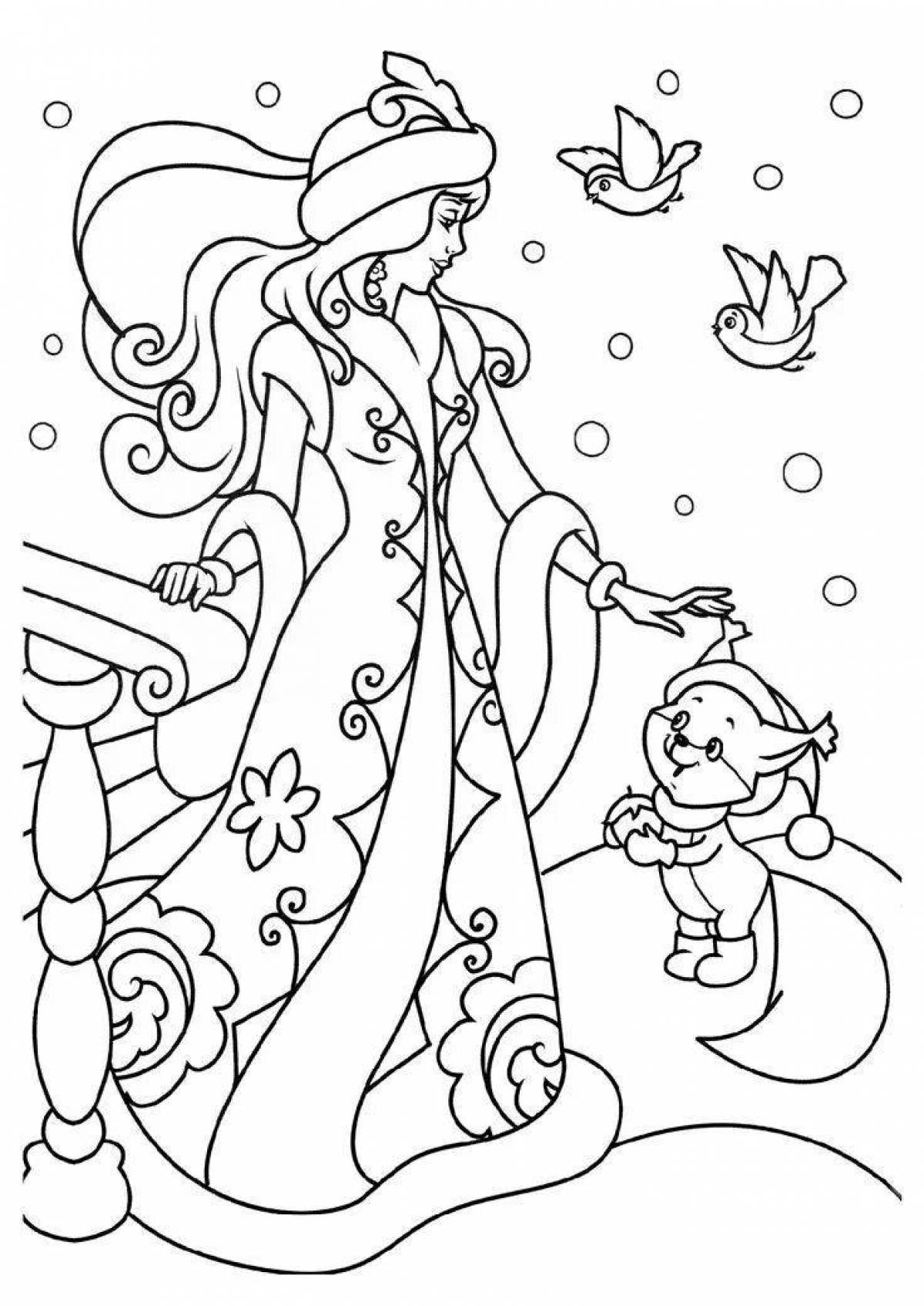 Awesome winter coloring pages for girls