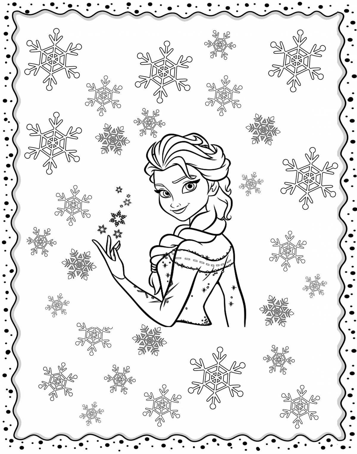 Whimsical winter coloring book for girls