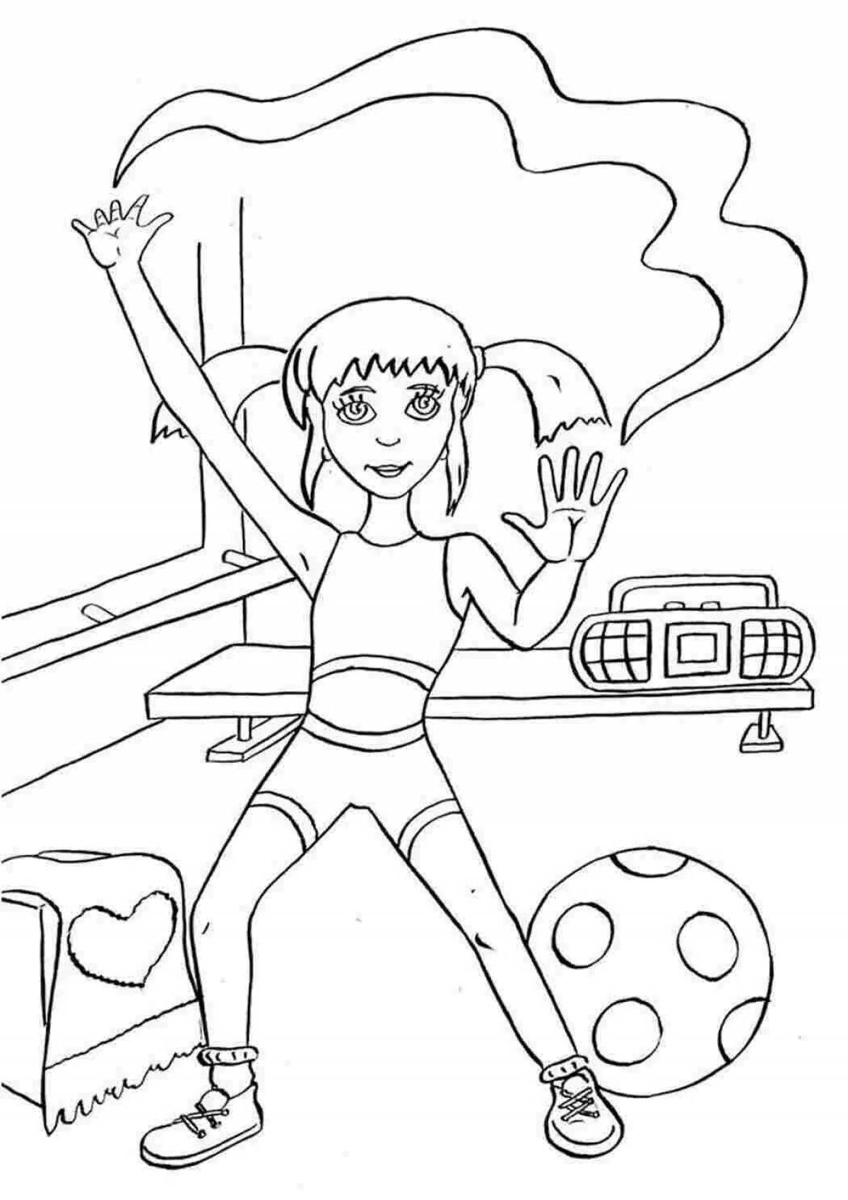 Fun health coloring page for children