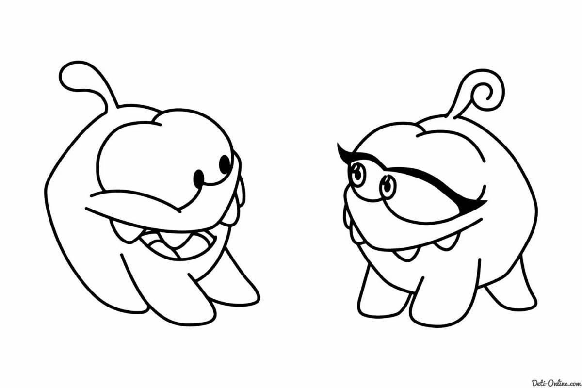 Coloring om yum cartoon